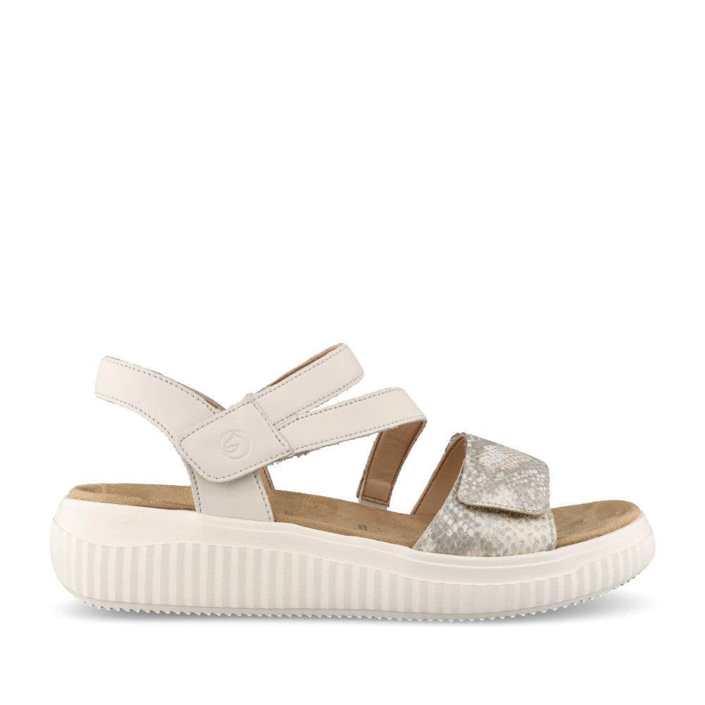 Ladies D3l51 Velcro Sandal In Beige