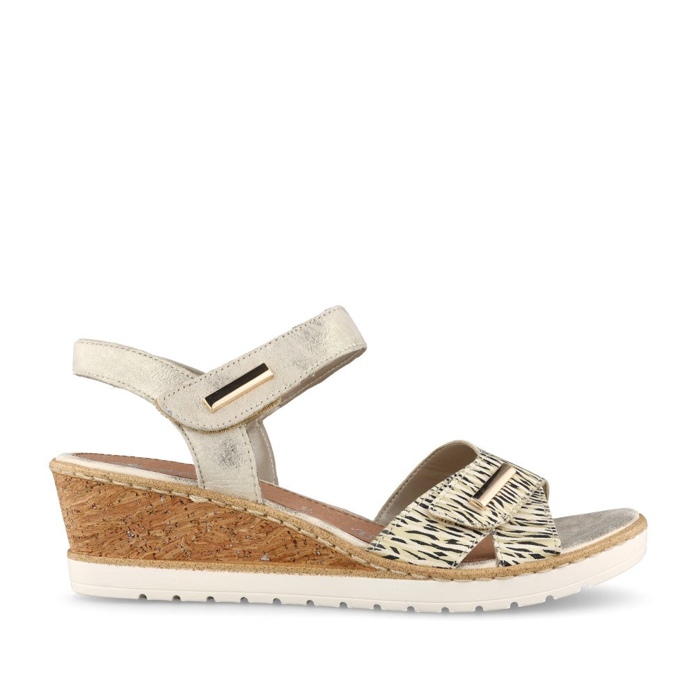 Ladies R6266 Wedge Sandal In Gold