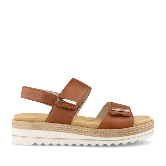 Ladies D0q59 Wedge Sandal In Brown