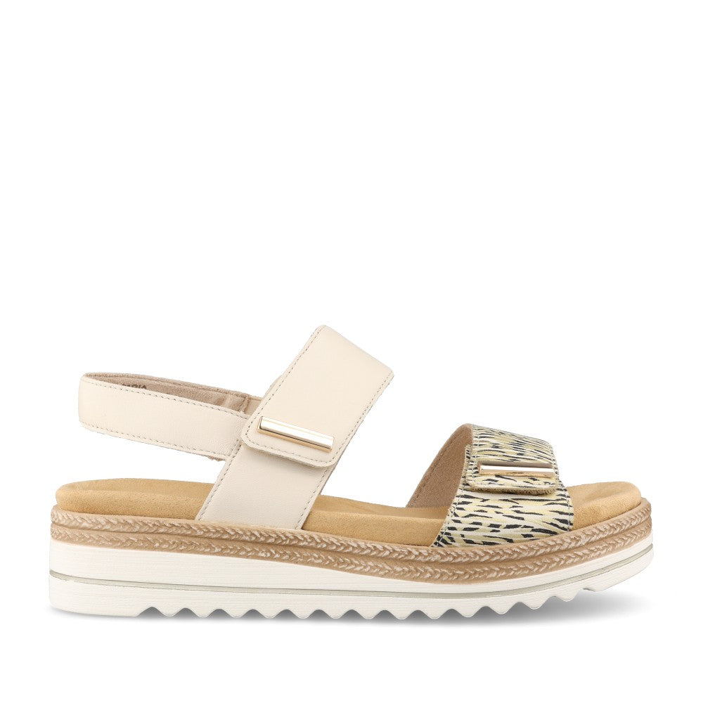 Ladies D0q59 Wedge Sandal In Beige Int