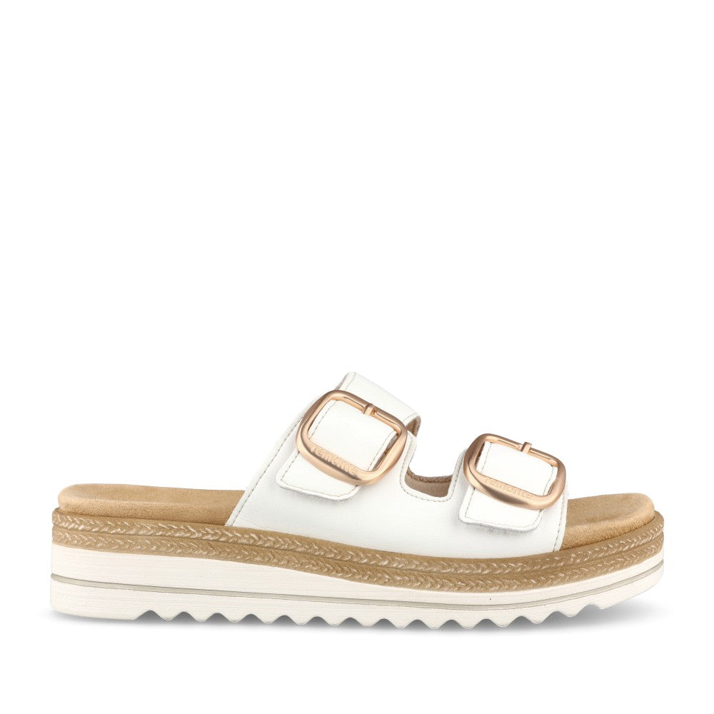 Ladies D0q66 Wedge Mule In White