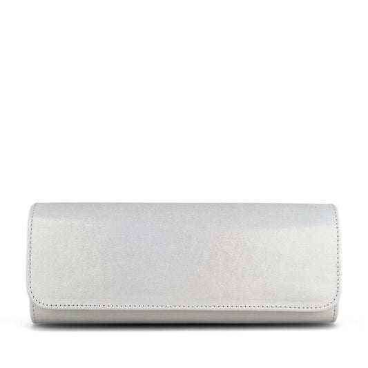 Ladies T20 6047 Clutch Bag In Silver Shim
