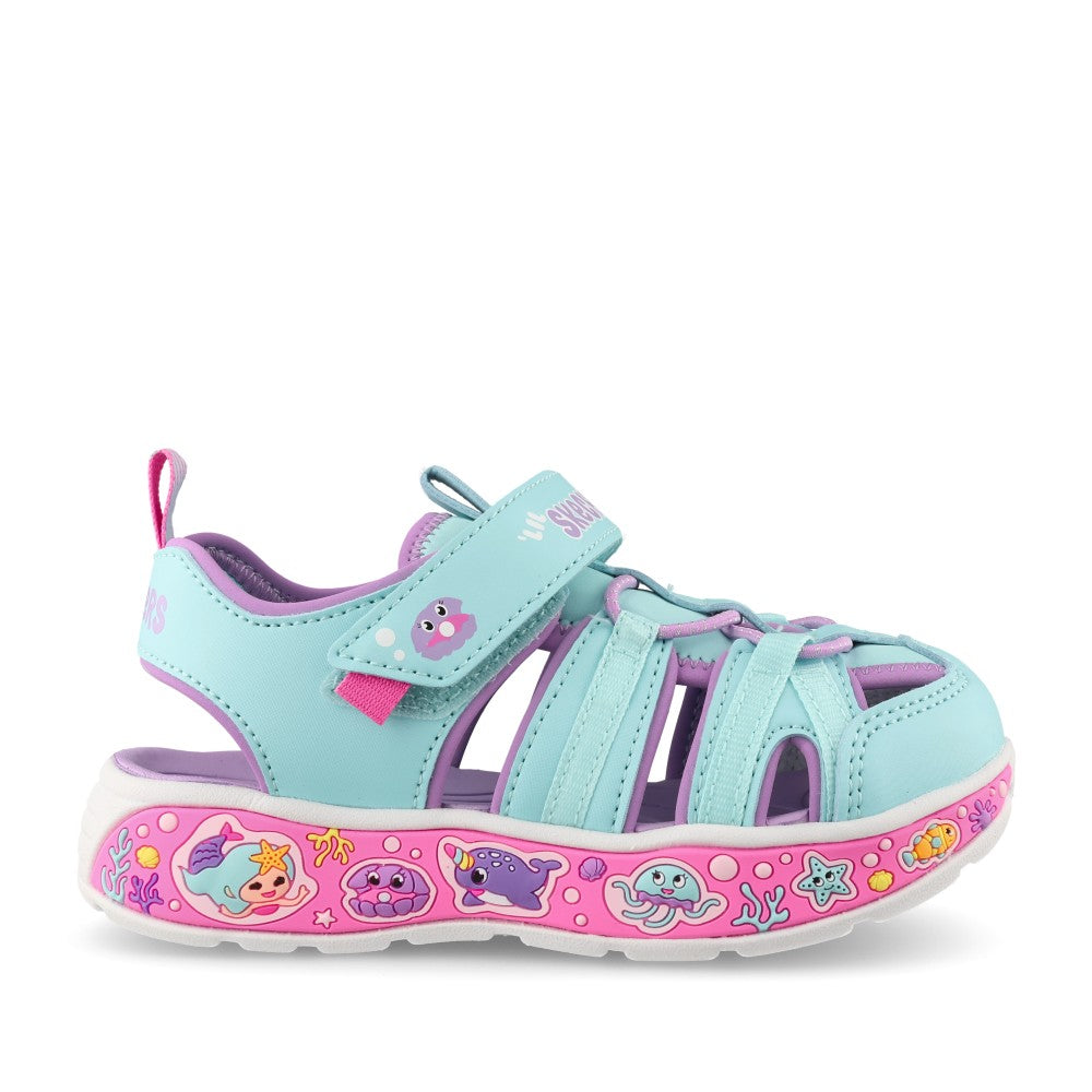 Girls 303162n Play Scene Splash Cute Crew Sandal In Turquoise