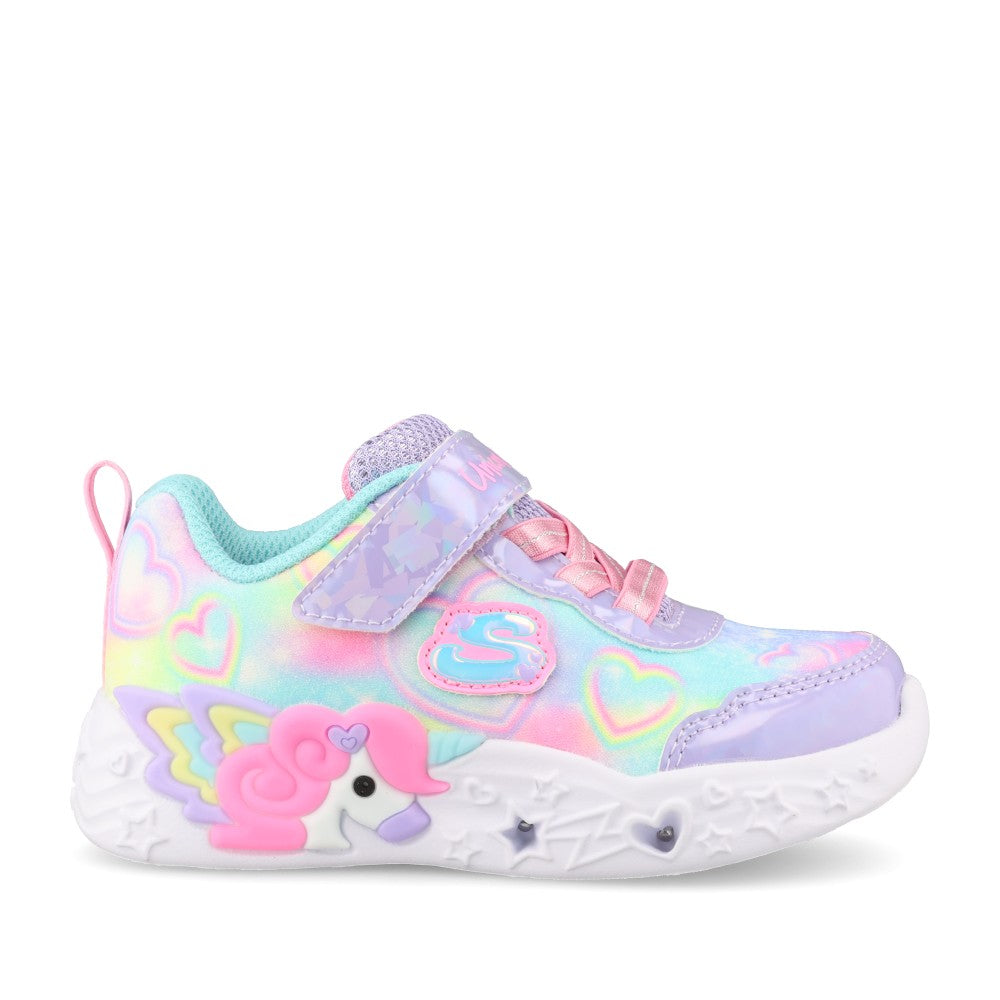 Girls 303064n Unicorn Charmer Lil Heart Sparkles Trainer In Lavender