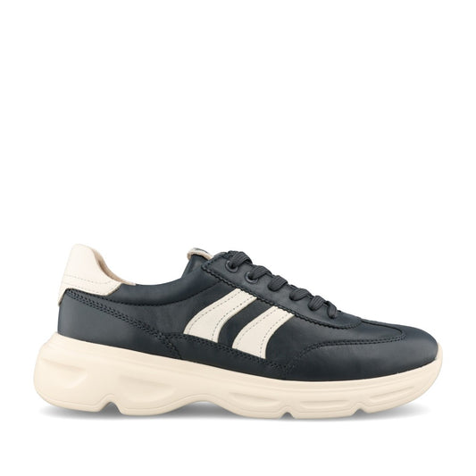 Ladies 9-23714 Laced Trainer In Navy