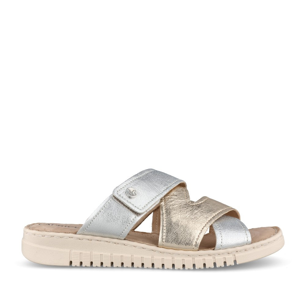 Ladies 9-27102 Velcro Mule In Metallic