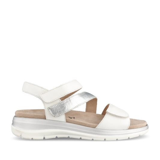 Ladies 9-28716 Velcro Sandal In White