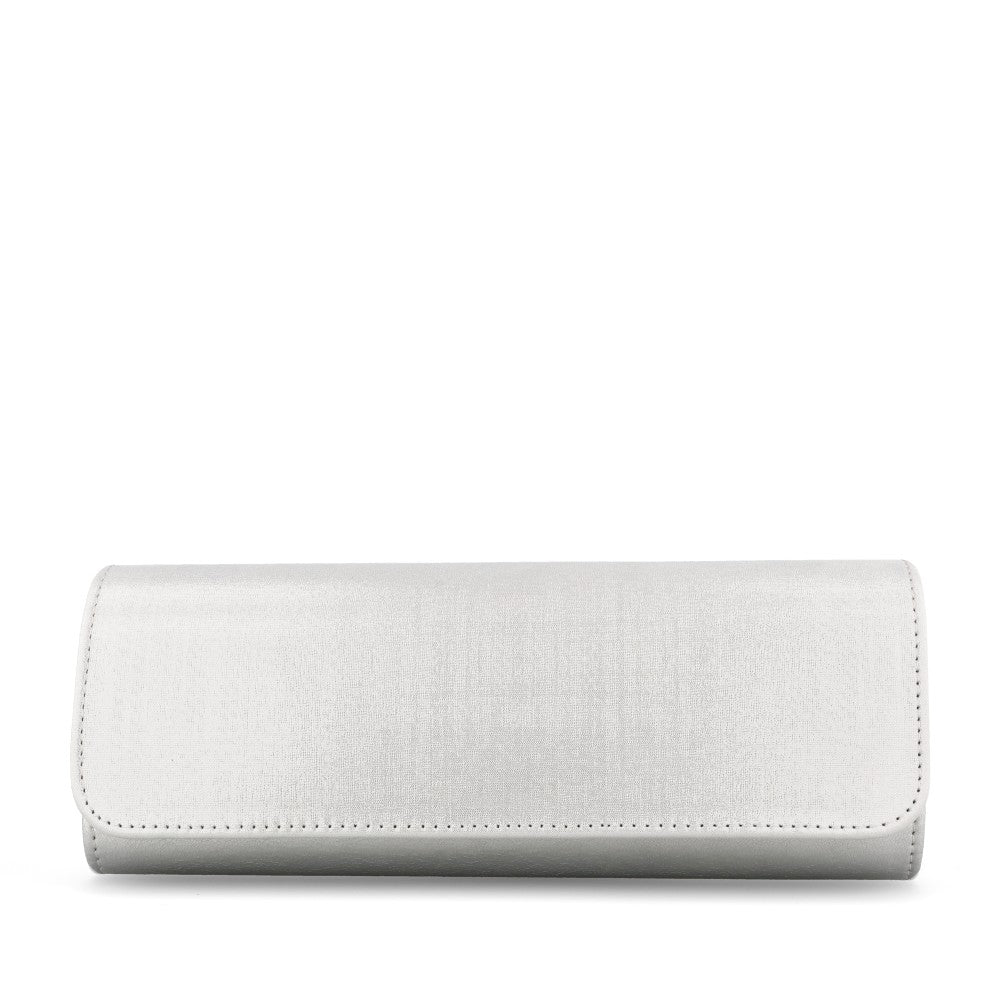 Ladies T20 6047 Clutch Bag In Silver Shim