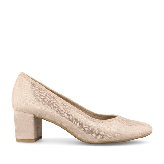 Ladies 8-22461 Mid Heel Court Shoe In Metallic