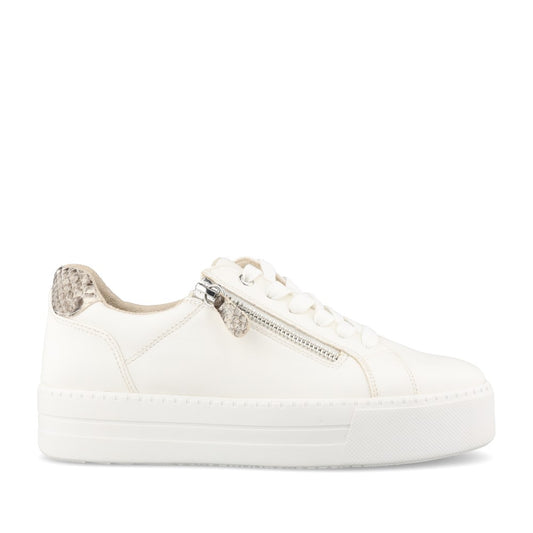 Ladies 8-23767 Laced Trainer In White
