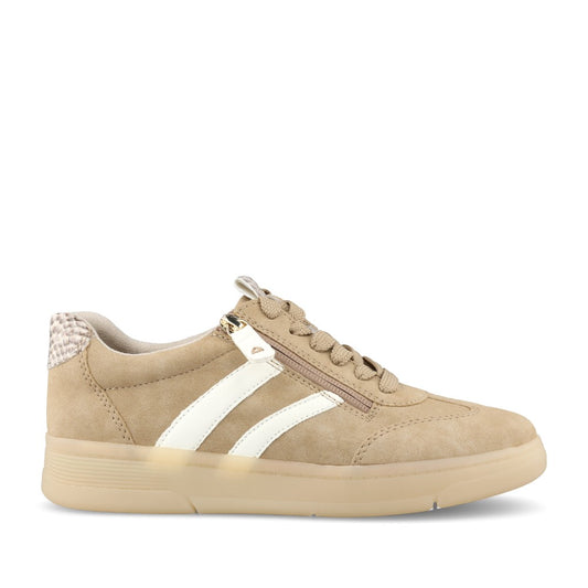 Ladies 8-23784 Laced Trainer In Sand