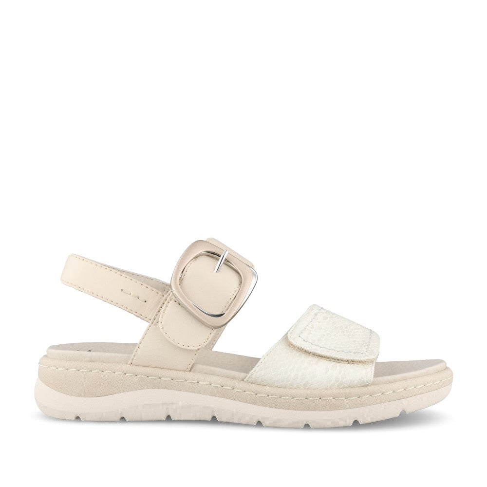Ladies 8-28701 Velcro Sandal In Ivory