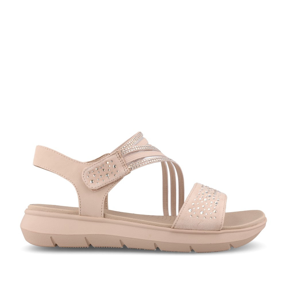 Ladies 8-28771 Velcro Sandal In Rose