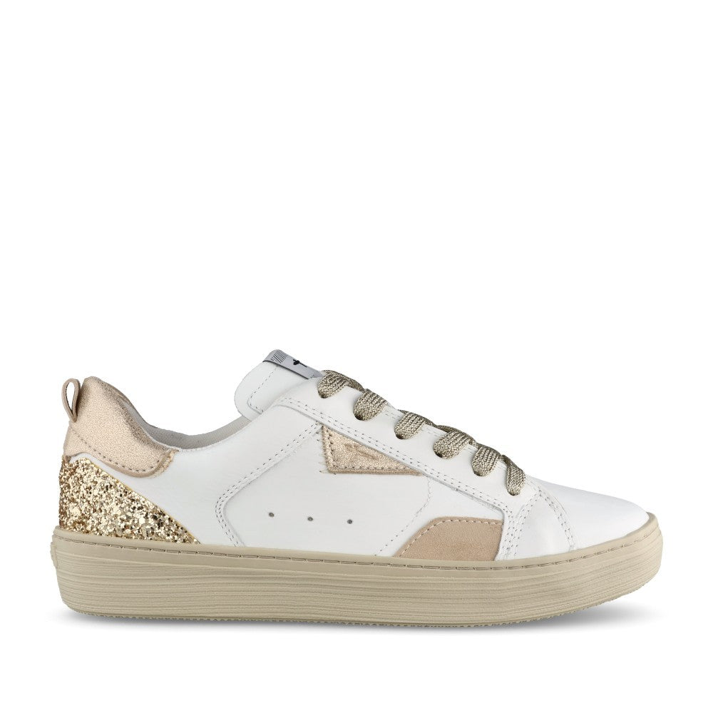 Ladies 1-23706 Laced Trainer In Gold