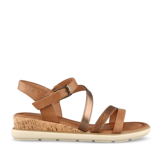 Ladies 1-28713 Wedge Sandal In Cognac