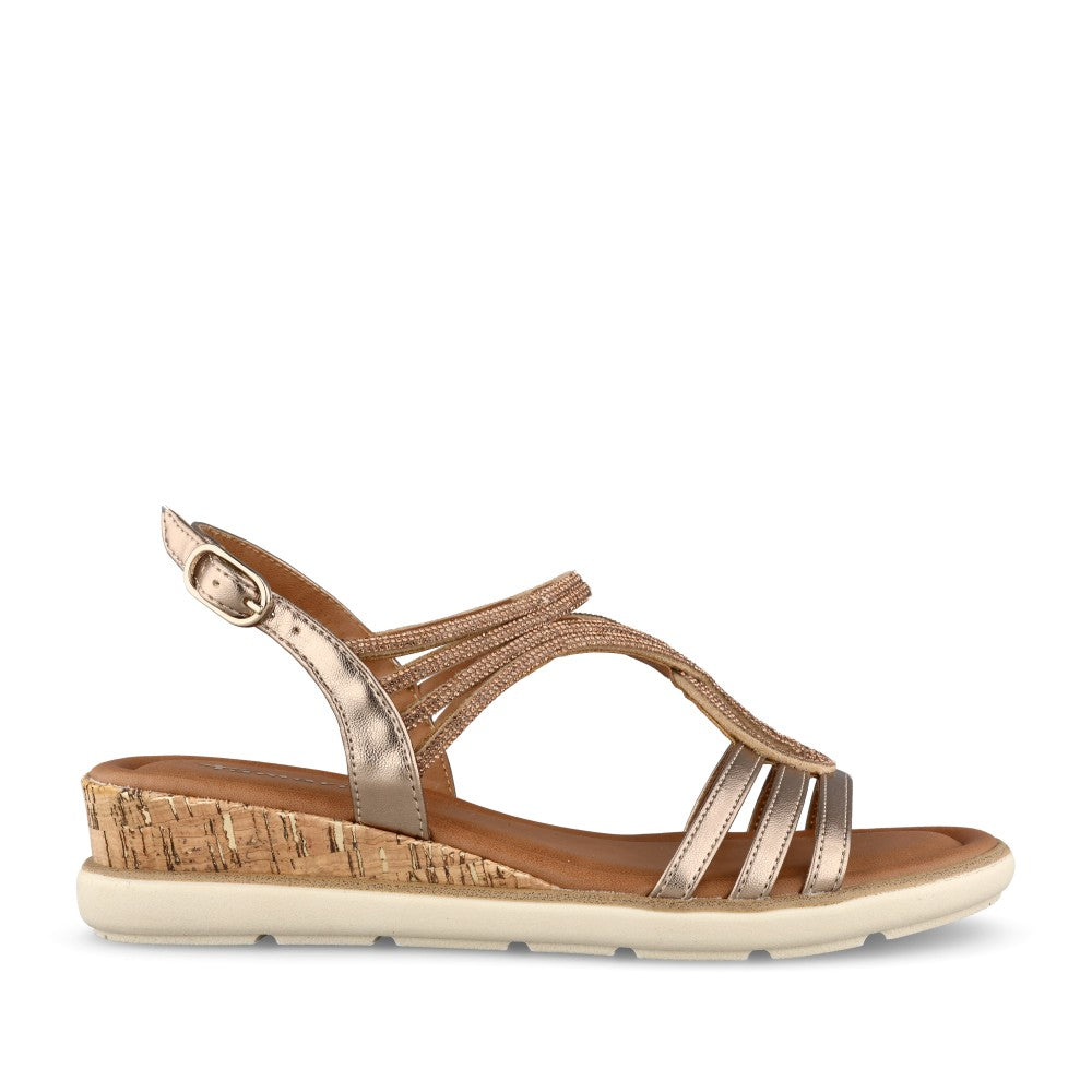 Ladies 1-28714 Wedge Sandal In Bronze
