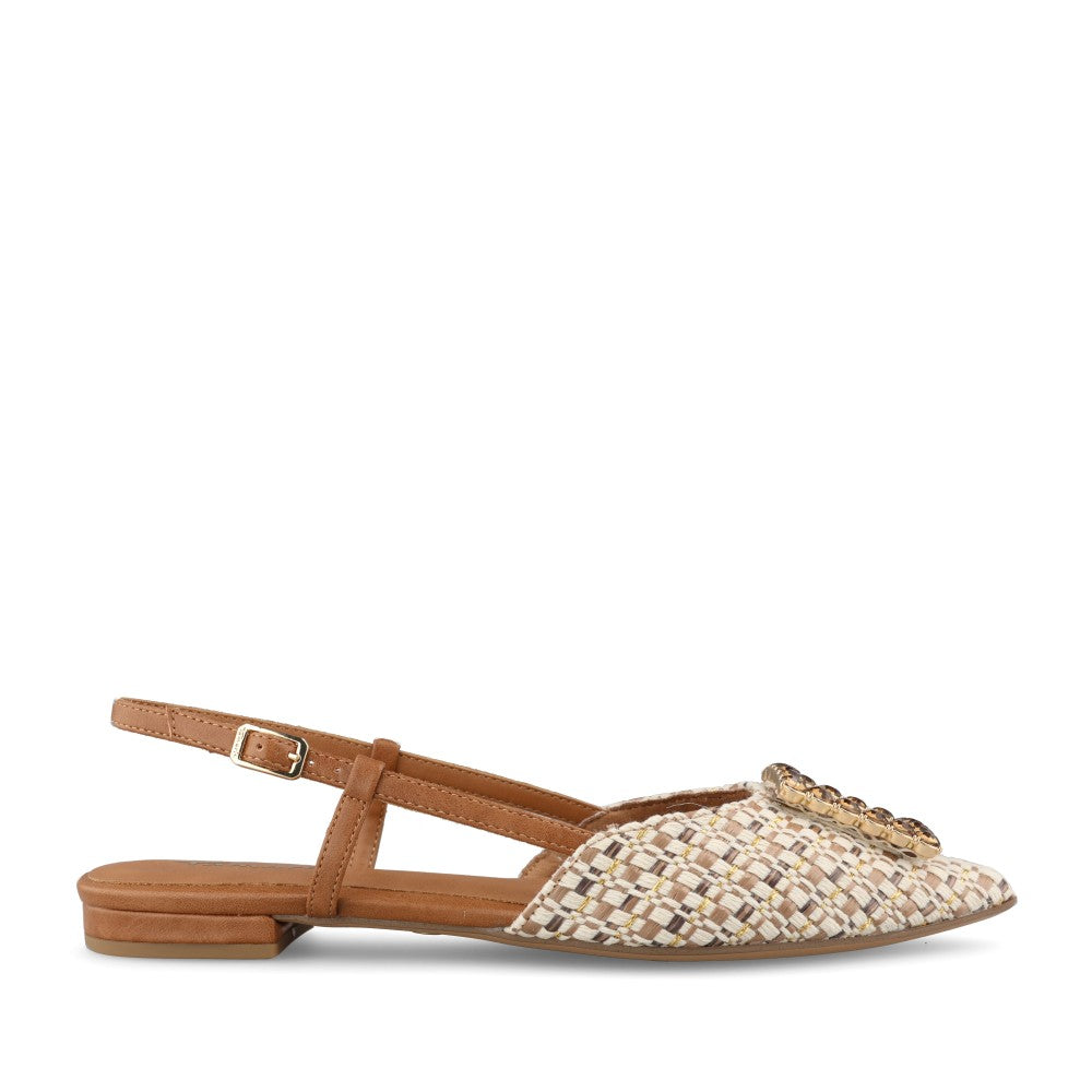 Ladies 1-29403 Sling Back Shoe In Natural