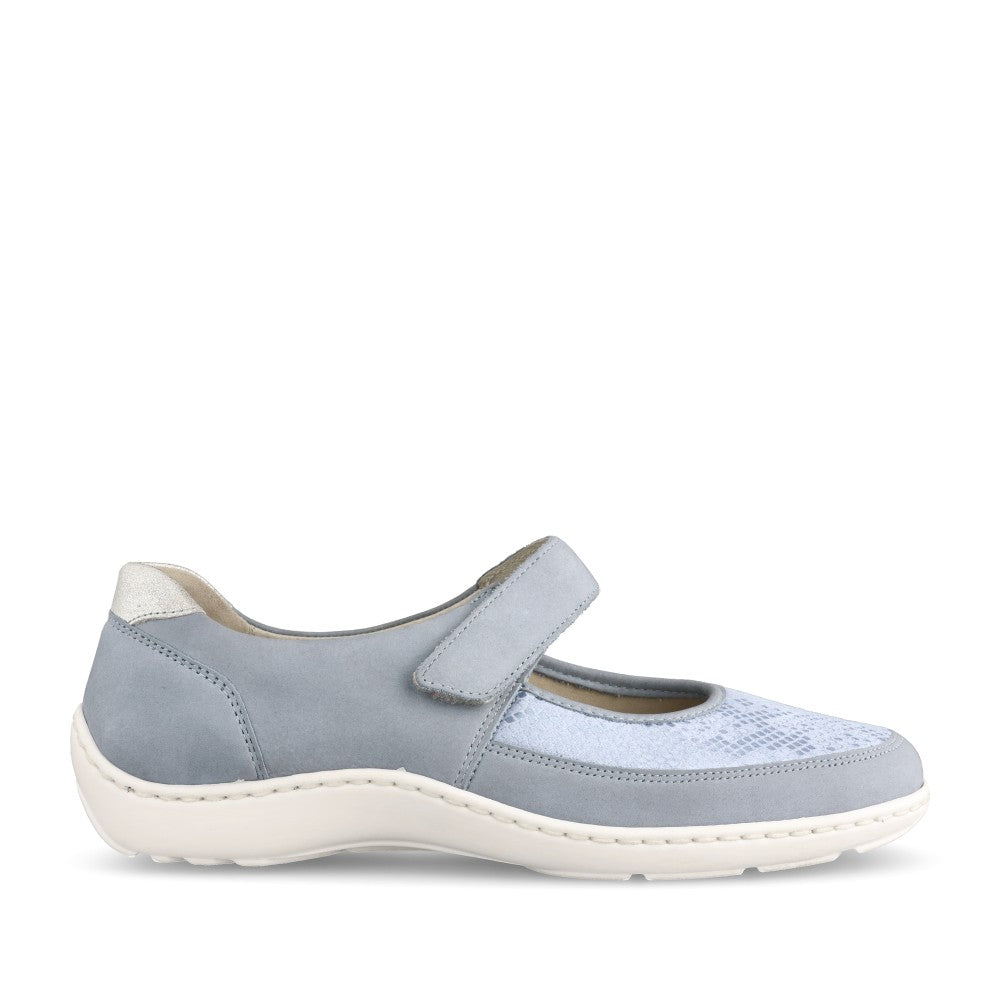 Ladies 496h33 Henni H-fit Velcro Shoe In Sky Blue
