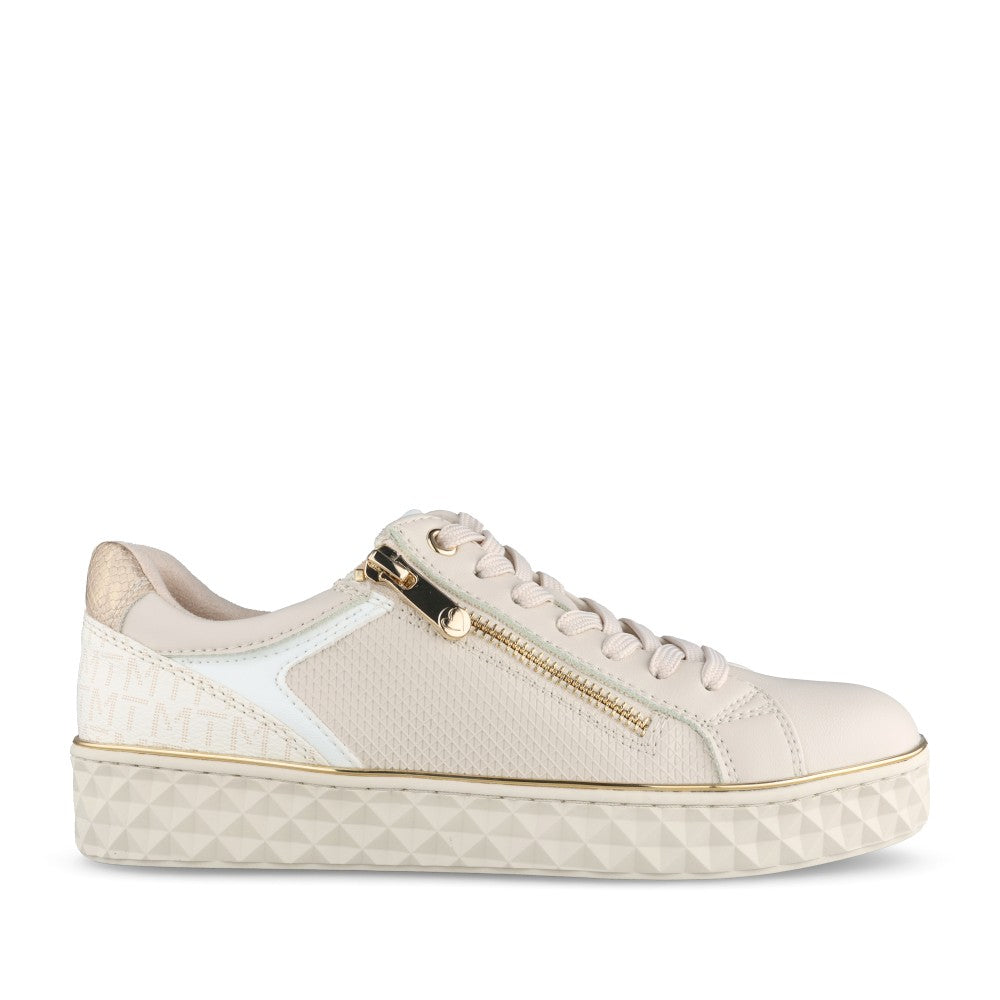 Ladies 2-23709 Laced Trainer In Cream