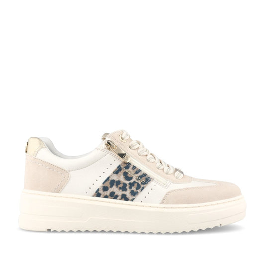 Ladies 2-23766 Laced Trainer In Cream