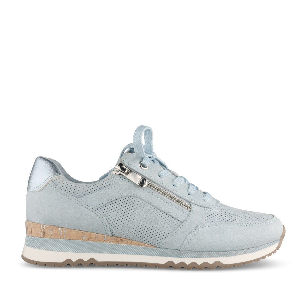 Ladies 2-23781 Laced Trainer In Light Blue
