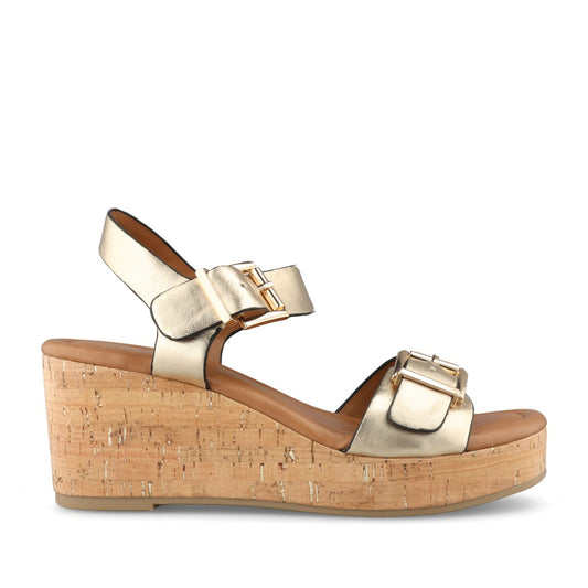 Ladies 2-28389 Wedge Sandal In Gold