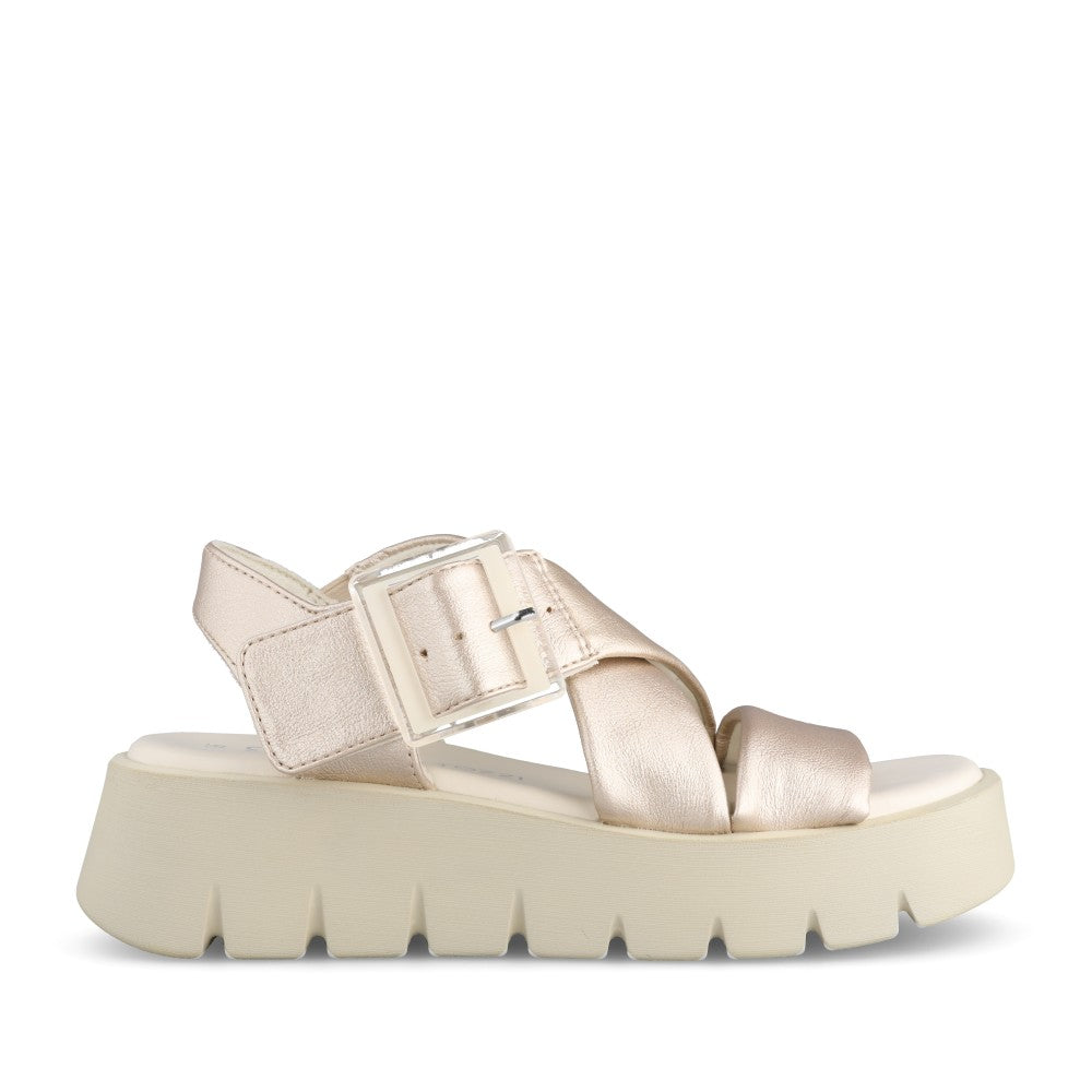 Ladies 2-28525 Platform Sandal In Platinum