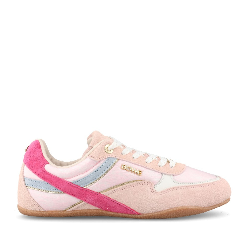 Ladies Buttimer Laced Trainer In Pink