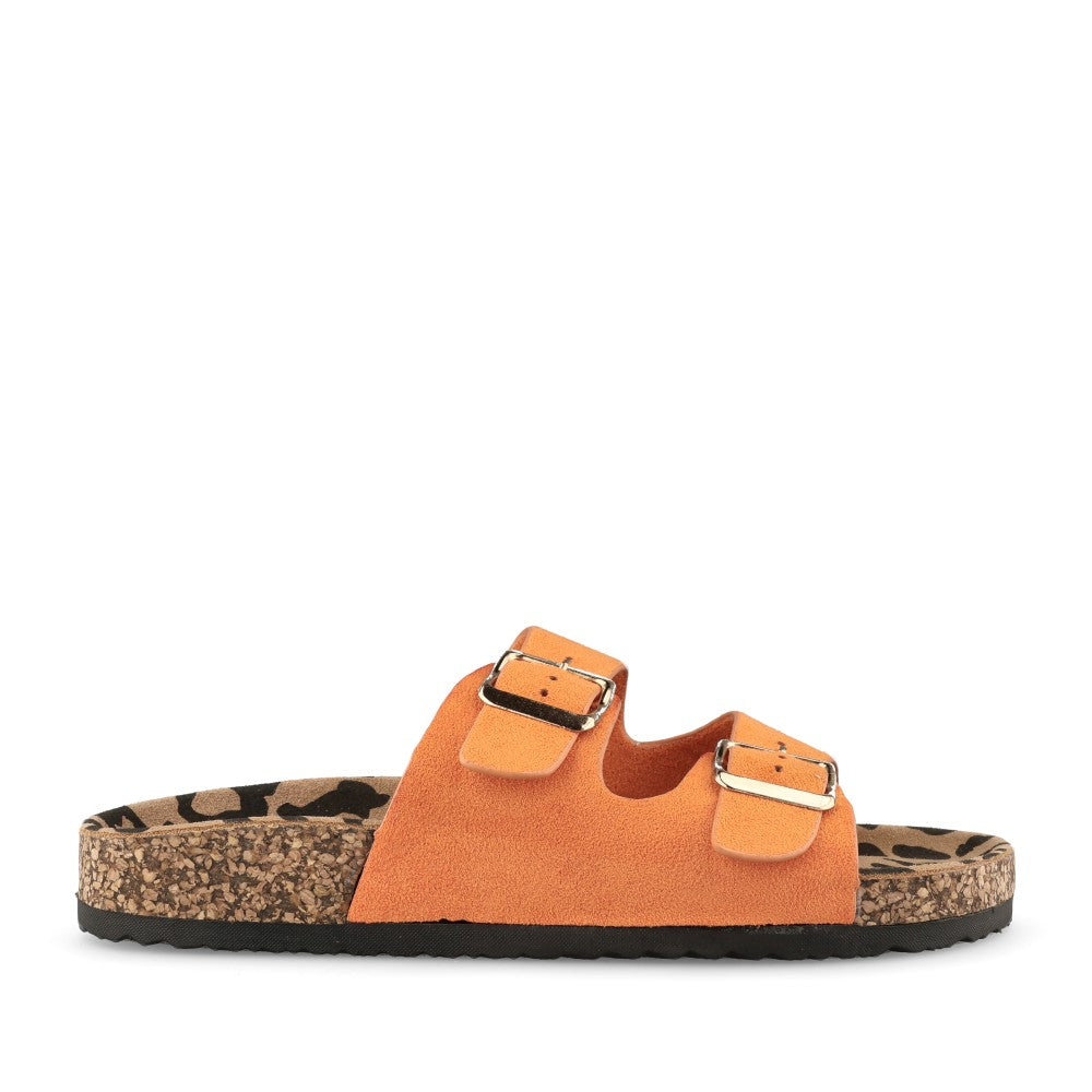 Ladies Pecan Jlc005 Double Strap Mule In Orange