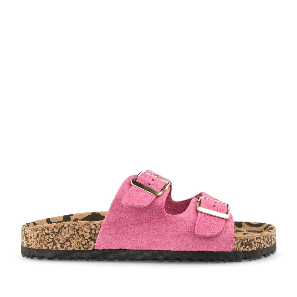 Ladies Pecan Jlc005 Double Strap Mule In Fuchsia