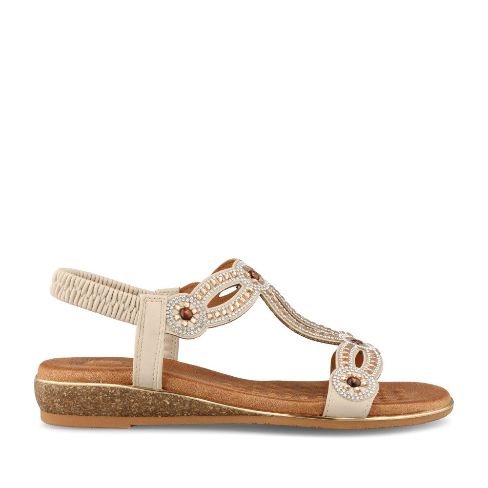 Ladies Indigo Jlh616 E-fit Sandal In Beige