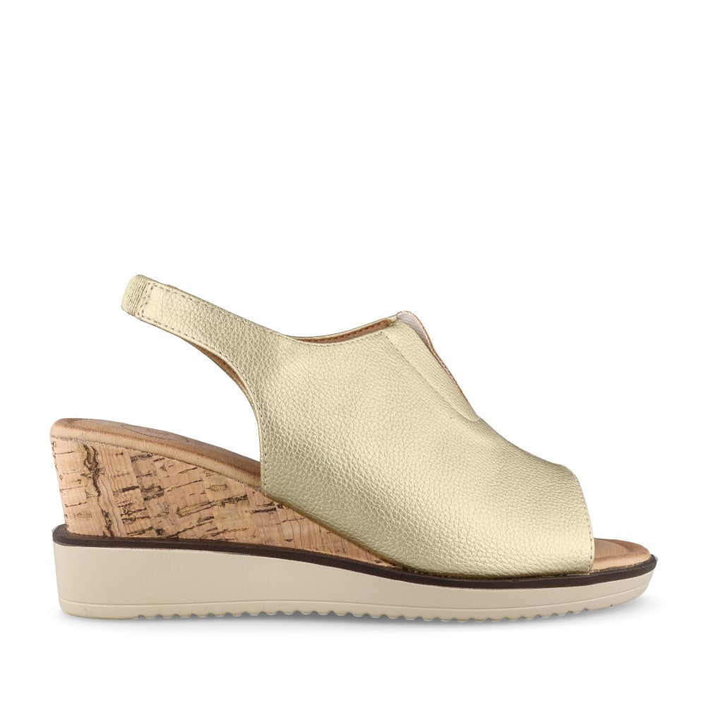 Ladies Mirfa Wedge Sandal In Gold