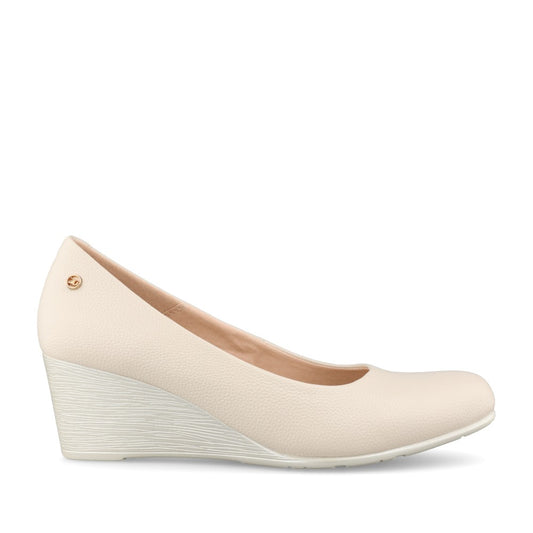 Ladies Ruwais Wedge Shoe In Cream
