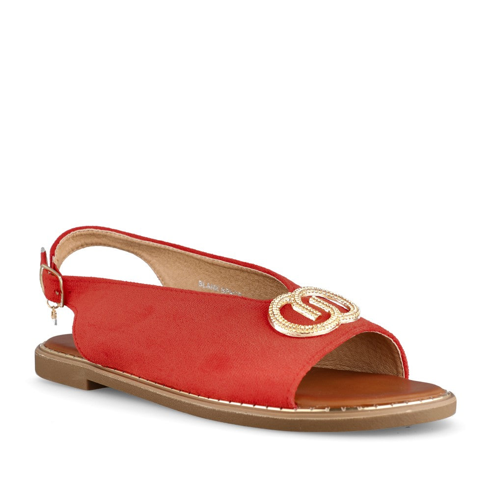 Ladies Blank Spaces Sandal In Red