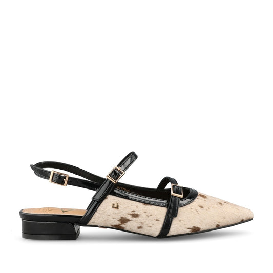 Ladies Watermelon Sling Back Shoe In Gold