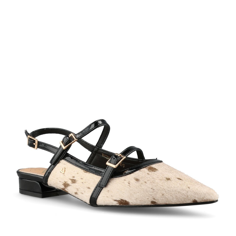 Ladies Watermelon Sling Back Shoe In Gold