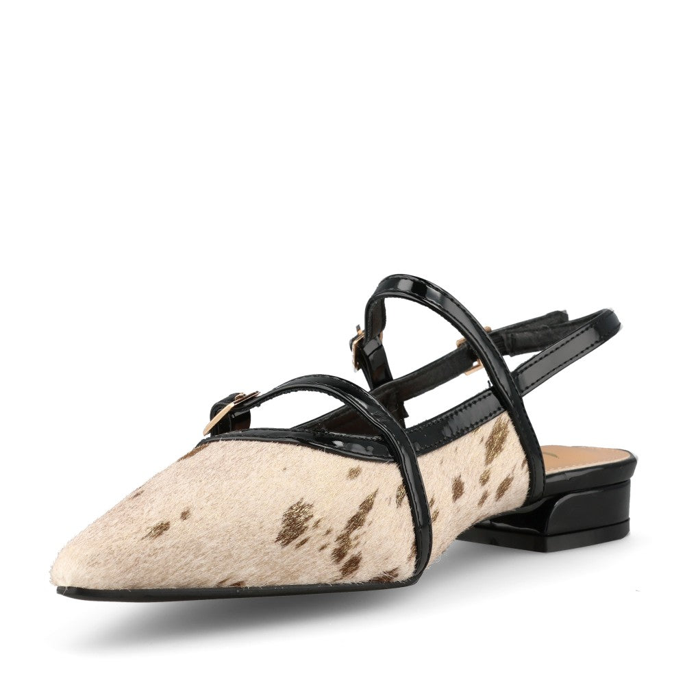Ladies Watermelon Sling Back Shoe In Gold