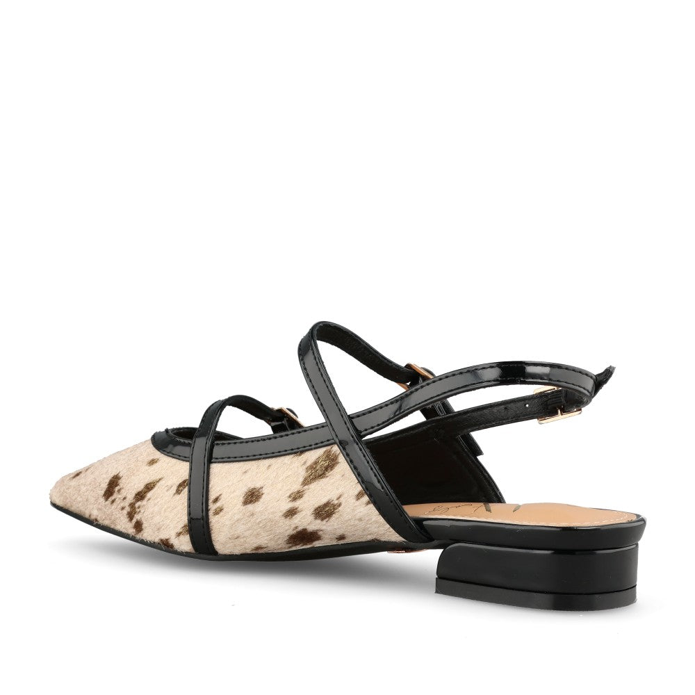 Ladies Watermelon Sling Back Shoe In Gold