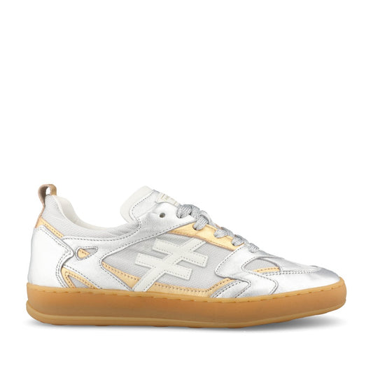 Ladies A033 T141 Iconic Ii Laced Trainer In Silver