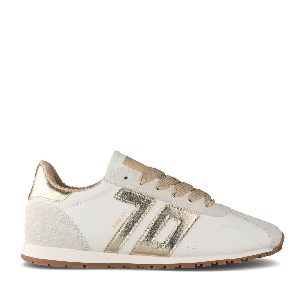 Ladies Asian G206-02 Laced Trainer In Gold
