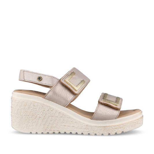 Ladies A8469 Rowena Wedge Sandal In Latte