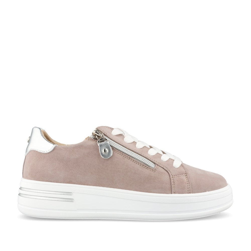 Ladies Atri Laced Trainer In Mauve