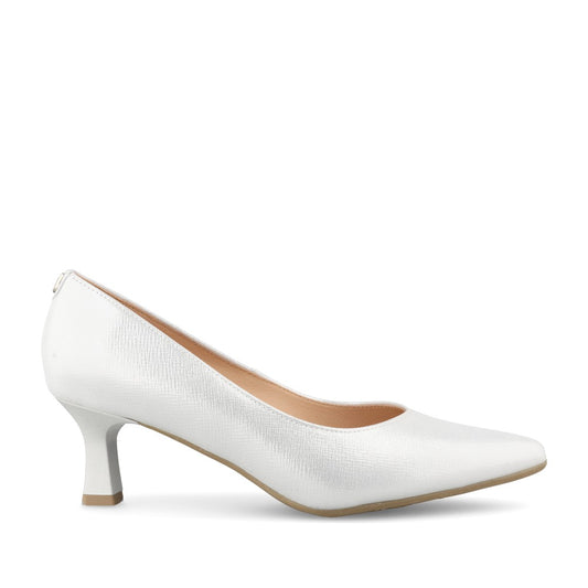 Ladies 6978 G-fit Low Heel Court Shoe In Silver Shim
