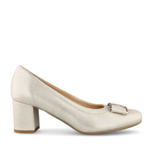 Ladies 5754 G-fit Medium Heel Court Shoe In Gold