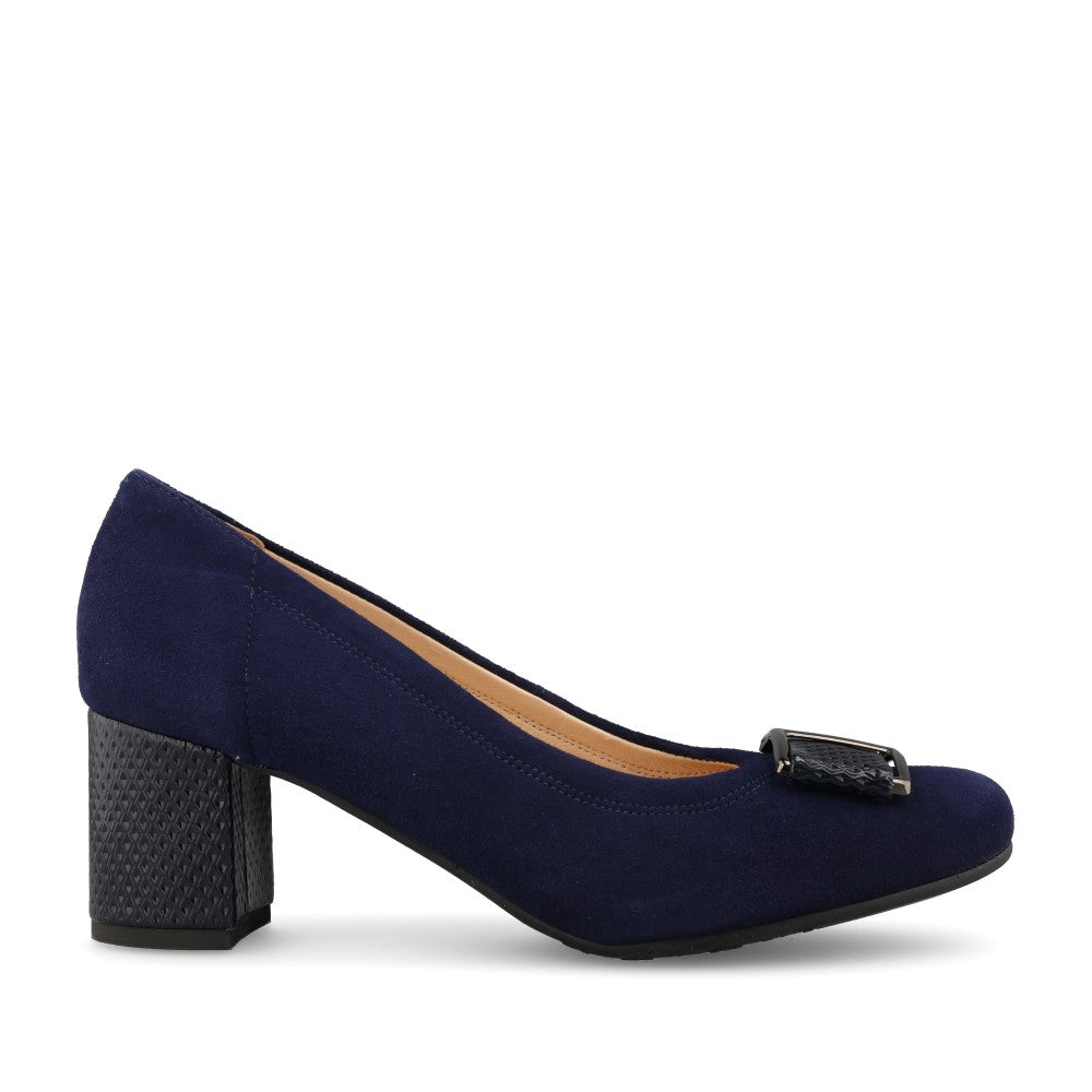 Ladies 5754 G-fit Medium Heel Court Shoe In Navy