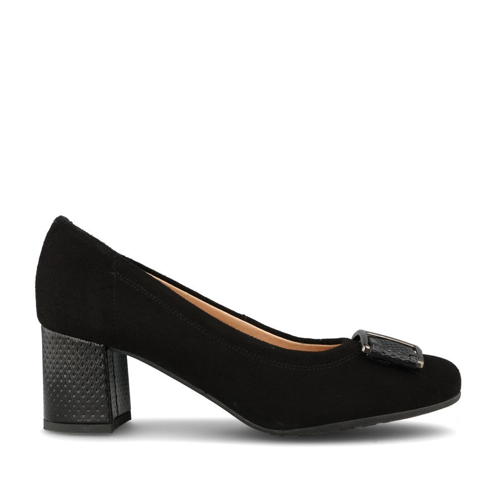 Ladies 5754 G-fit Medium Heel Court Shoe In Black