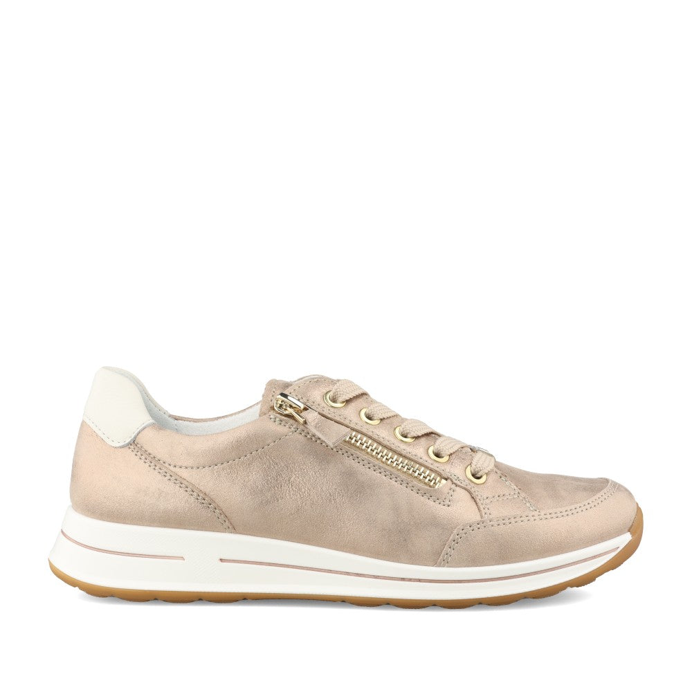 Ladies 12-54801 Osaka Laced Trainer In Gold