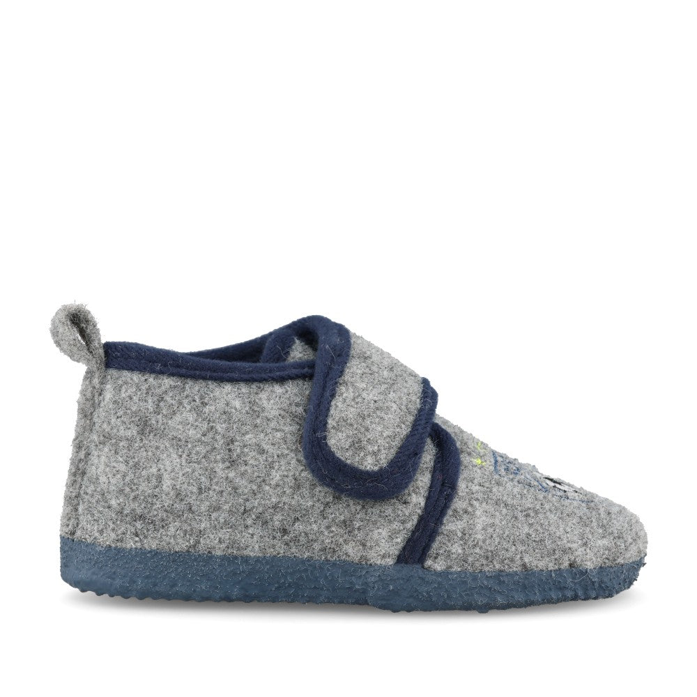 Boys Cs283f League Velcro Bootee Slipper In Dark Grey