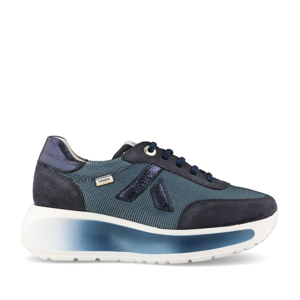 Ladies 61609 Laced Trainer In Navy
