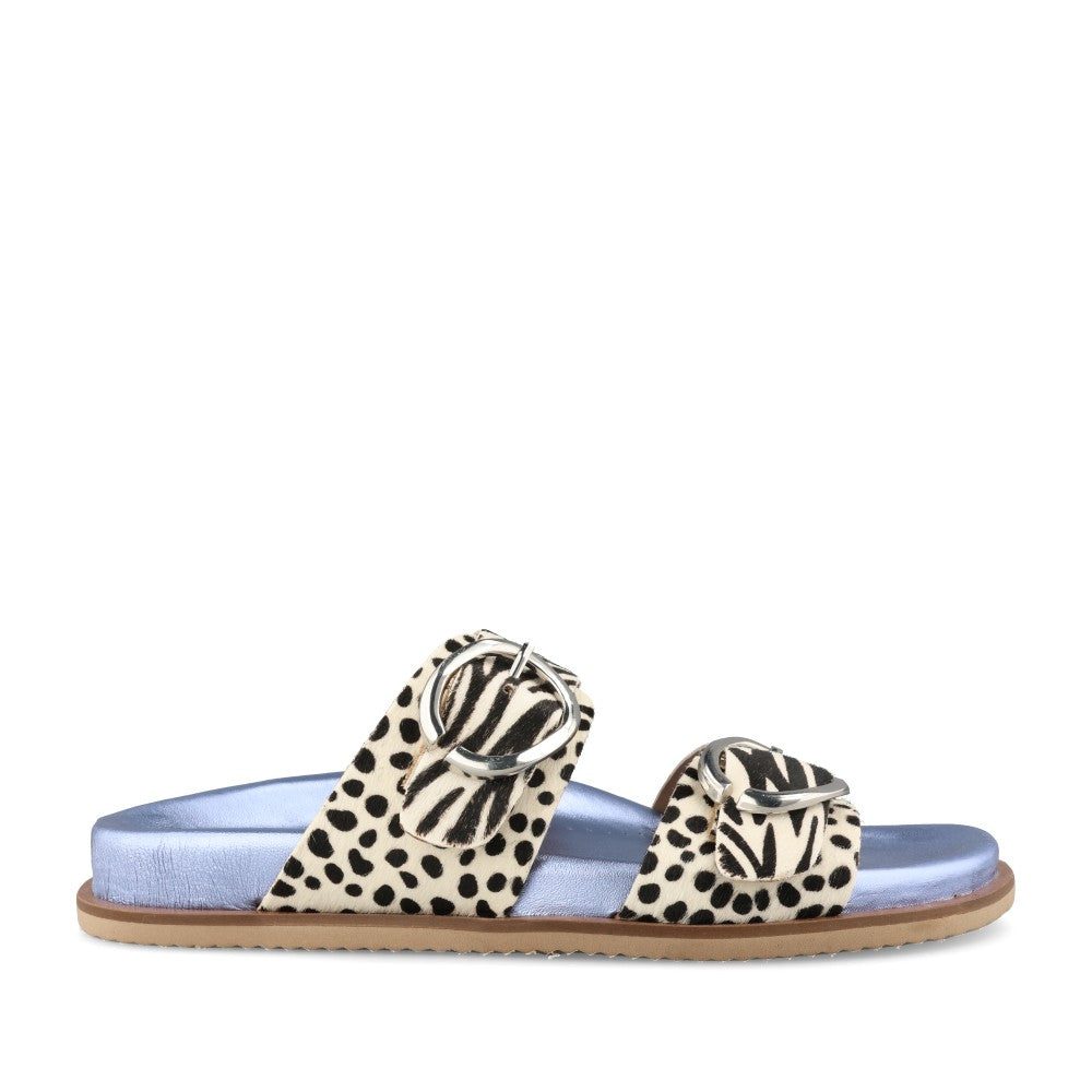 Ladies 78025 Carney Double Strap Slider In Blue